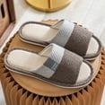 thumbnail image 5 of IEMIEMIEM Linen Slippers for Men Japanese Style Summer House Slippers Indoor Lightweight Open Toe Bathroom Slides Soft Sole Sandals for Home 10 wide, 5 of 6