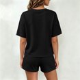 thumbnail image 5 of FAHUOMU Womens Pajamas Set 2 Piece Short Sleeve Crewneck Tops With Elastic Waist Shorts Sleepwear Soft Breathable Loungewear, 5 of 10
