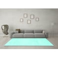 thumbnail image 3 of Ahgly Company Indoor Round Solid Turquoise Blue Modern Area Rugs, 8' Round, 3 of 4