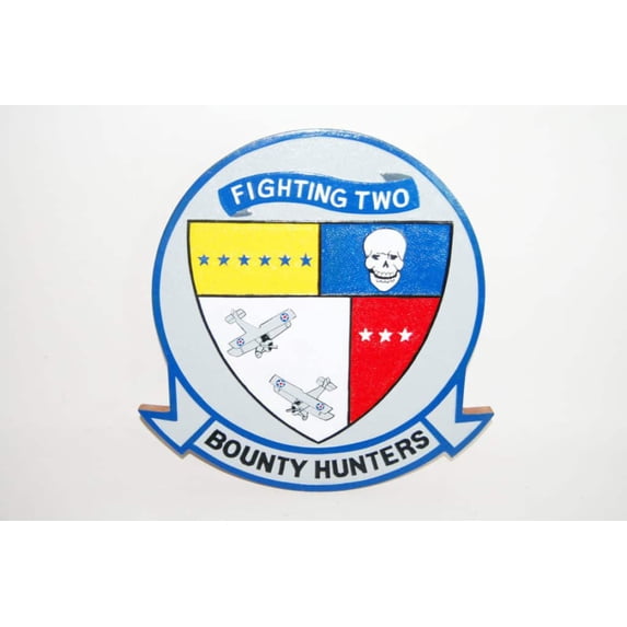 VFA-2 Bounty Hunters Plaque, 14, Mahogany, Navy