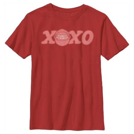 Boy's Star Wars: The Mandalorian Valentine's Day The Child XOXO Bassinet Graphic Tee Red X Small