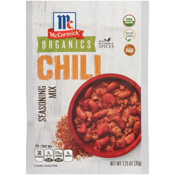 McCormick Organics Gluten Free Chili Seasoning Mix, 1.25 oz Packet