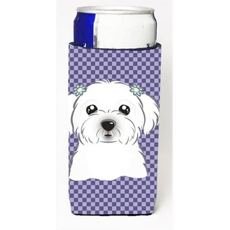

Purple Checkered Maltese Michelob Ultra bottle sleeves for slim cans