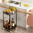 thumbnail image 4 of xiamenxinshouyimaoyi Rolling Trolley Bar Serving Cart with Wine Rack, Metal Black, 4 of 7