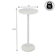 thumbnail image 3 of JONATHAN Y 10" x 22.25" White Marble and Iron Drink Table, Contemporary Minimalist Round Pedestal Accent Side Table MTB1110A, 3 of 8