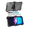 thumbnail image 3 of Njjex Phone Cases for Motorola Moto E 2020 / E7 6.2" 2020, [2 Pack Temerped Glass Screen Protector] Combo Holster Belt Clip [Heavy Duty] [Kickstand] Full-Body Rugged Holster Case (Black), 3 of 9