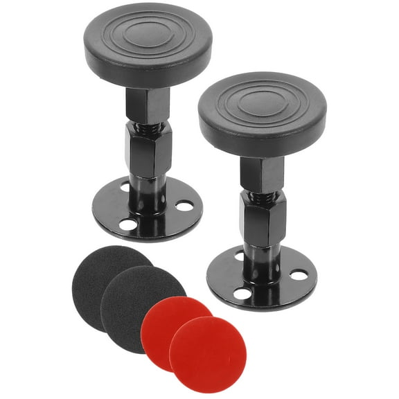 NICEXMAS 1Pair Threaded Black Bed Frame Fixer Adjustable for Protecting Wall and Steady Bed Support