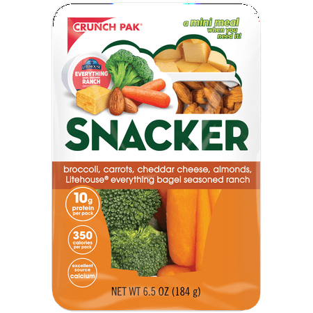 Crunch Pak Snack with Vegetables, Almonds, Cheese, and Ranch to Dip