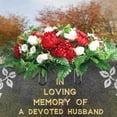thumbnail image 5 of Cemetery Tombstone Flower Saddle,54"x28" Large Artificial Cemetery Flowers for Grave Saddle,Cemetery Memorial Flowers for Independence Day Outdoor Grave Decorations(Red), 5 of 9