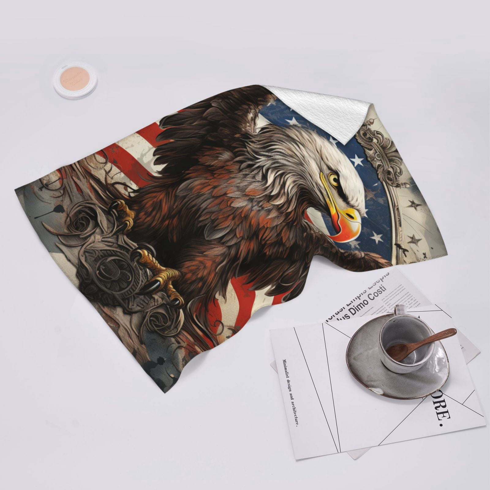 United States Navy Eagle American Flag USA 27.5" x 16" Ultra Soft Hand Towel, Face Wash Cloth for Bathroom, Gym, Travel, Pool