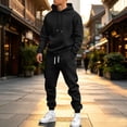 thumbnail image 2 of DORKASM Jogging Suits for Men Activewear Work Out Hoodie and Sweatpants Set Casual Big and Tall Baggy Jumpsuit Black M, 2 of 8