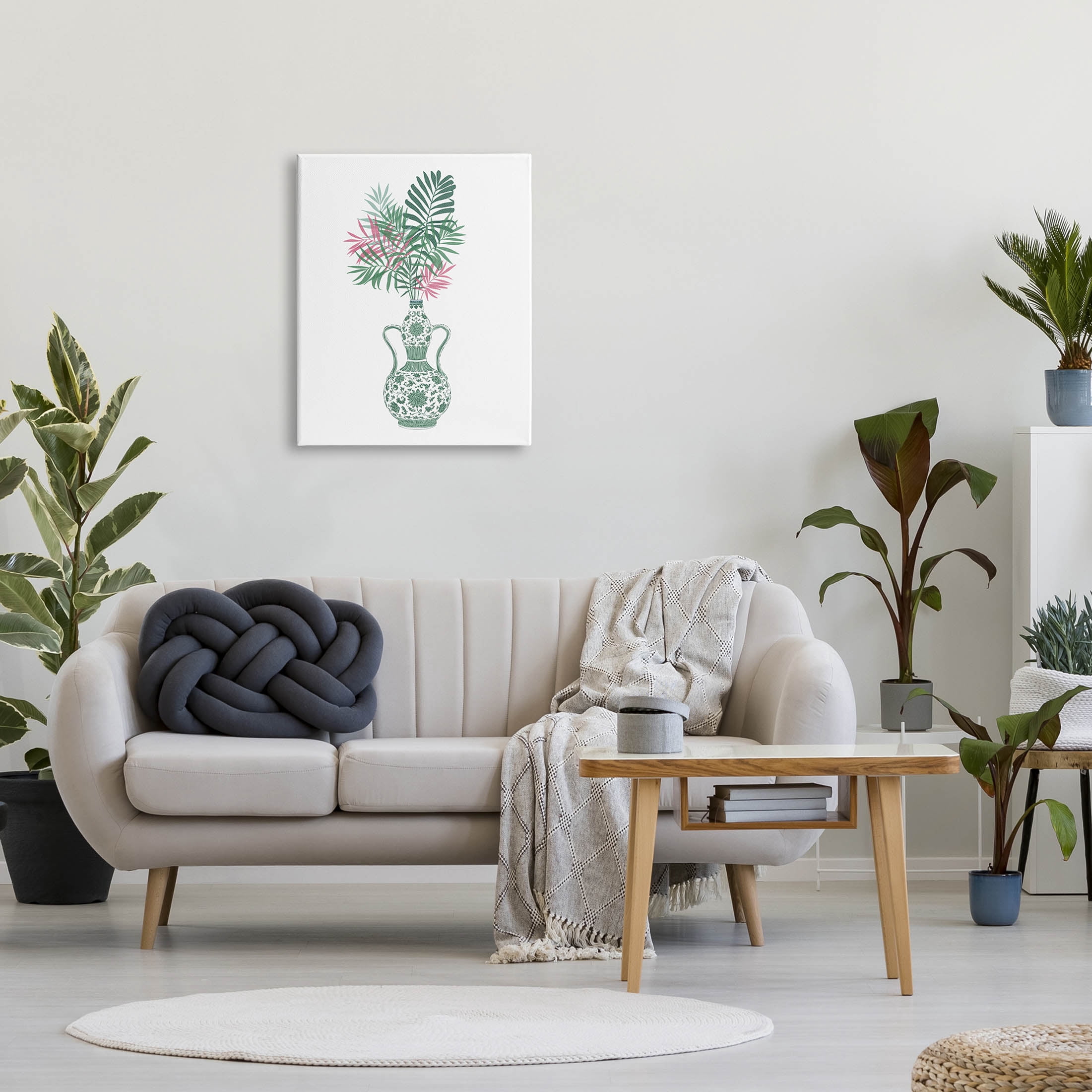Stupell Industries Tropical Palms Ornate Vase Graphic Art Gallery Wrapped Canvas Print Wall Art, Design by Ziwei Li