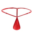thumbnail image 1 of Prolriy Culottes pour Hommes sous-Vêtements Ajustés en Soie Glacée Translucide Taille Basse avec Boucle g-String T-Pants sous-Vêtements Rouges1, 1 of 2