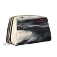 thumbnail image 2 of Naloa Red Black Ink Style Bald Eagle Leather Makeup Bag for Purse Travel, Portable Small Cosmetic Organizer for Women and Girls, Make up Bag with Zipper, 2 of 8