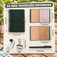 Traveling Refillable Leather Journal Notebook Green A5 Size - Walmart.com