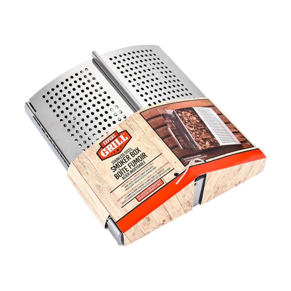 EXPERT GRILL STAINLESS STEEL SMOKER BOX, STAINLESS STEEL SMOKER BOX
