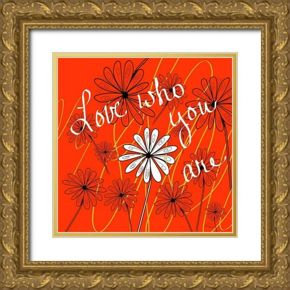 Murdock, Ramona 26x26 Gold Ornate Wood Framed with Double Matting Museum Art Print Titled - Daisy Patch