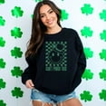 thumbnail image 4 of St. Patrick's Day Sweatshirt, Can't Pinch This, Smiley Face, Lucky Clover, Green and White Checkered Unisex Pullover, 4 of 7