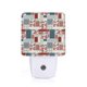 thumbnail image 1 of Fotbe Patchwork In Country Style Luz Nocturna LED, Luz de Noche con Sensor de Luz Natural de Anochecer a Amanecer, Se Enchufa a la Pared, Blanco Cálido 0.5W-UK, 1 of 7