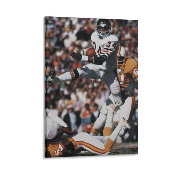 Walter Payton Canvas Poster Wall Art Poster Scroll Canvas Painting Picture Living Room Decor Home 12x18inch(30x45cm)