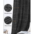 thumbnail image 3 of Rustic Black Blackout Curtains Light Blocking Print Window Curtains, Farmhouse Solid Color Thermal Insulated Window Drapes for Living Room Kitchen Cafe (2 Panels, 55"W x 39"L), 3 of 8