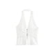thumbnail image 5 of HH TRAF Tops cortos de verano con cuello halter para mujer, tops de moda de color sólido con solapa sin mangas, tops sexis con escote en V ajustados y sin espalda para mujer, 5 of 5