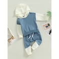 thumbnail image 4 of Elippeo Toddler Boys 2pcs Tracksuit Contrast Colors Long Sleeve Pullover 6M 12M 18M 24M 3Y Hoodie Sweatshirt and Elastic Pants Suit, 4 of 10