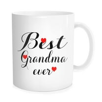 Waldeal Best Grandma Ever Coffee Mug for Grandmother, Mom, Wife, Unique Ceramic Mug, Fun Gifts for Her on Mother's Day, Birthday, or Christmas, Cute Coffee Cup for Mama, and Coffee-Loving Women