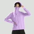 thumbnail image 6 of Levmjia Women Long Sleeve Sunscreen Top Zipper Hooded Sun Protection Coat Breathable Solid Color Regular Fit Outdoor Lightweight Jacket Hiking Cycling Beach Trips Casual Wear, 6 of 6