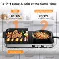 thumbnail image 3 of Aobosi Portable Double Induction Cooktop with Removable Griddle Pan Non-stick, 1800W 2 burner Induction Hot Plate With Sensor Touch 9 Power Levels, 99 Min Timer,Great for Family Party, 3 of 8