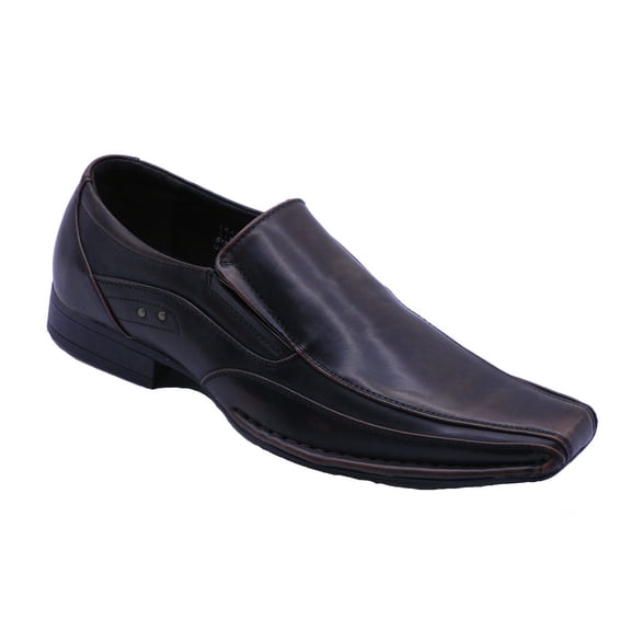 Men Dress Shoes Slip-On Casual Loafers Dark Brown Color Size US9.5