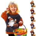 thumbnail image 2 of LRen Halloween Gifts for Kids Girls Halloween Printed Pullover Hooded Sweatshirt Oversized Cozy Casual Long Sleeve Fall Winter Back to school, Halloween, Christmas Hoodie Blouse, 2 of 6
