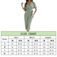 thumbnail image 5 of Yesfashion Women's Collar V Neck Button Front Tie Waist Short Sleeve Ruffle Hem Midi Dress, 5 of 5