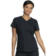 Dickies EDS Signature Medical Scrubs Top for Women V-Neck DK880, L, Black