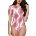 thumbnail image 2 of Goofa Strawberries Printed Women Rash Guard Short Sleeve,Tummy control Swimsuit Surfing Swimsuit Bathing Suit One Piece Swimsuit UPF 50-Medium, 2 of 9
