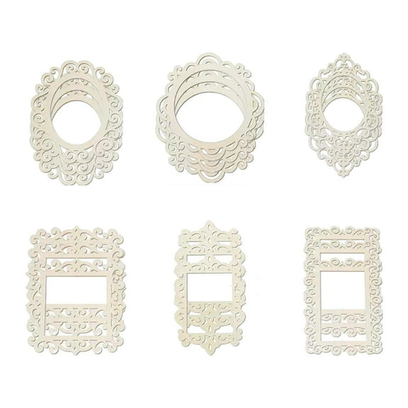 yotijay 18 Pieces Decorative Photo Frame DIY Crafting Retro Holder Picture Display