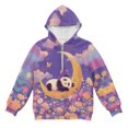 thumbnail image 4 of Pzuqiu Panda Hoodies for Teen Girls Size 6-7 Personalized Warm Kid's Pullover Hoodie Sweatshirt Soft Long Sleeve Jacket Outfits Unique Design Stretchy Versatile for Fall Winter, 4 of 7
