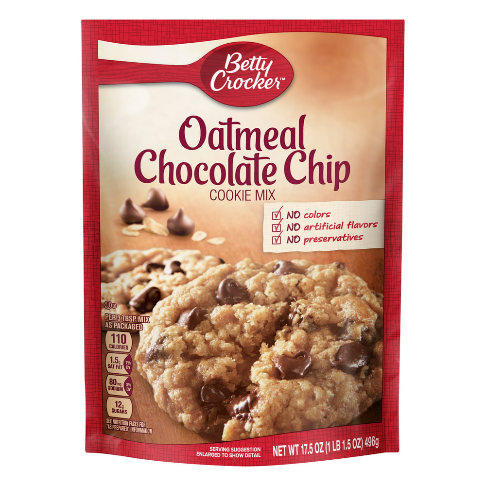 (3 Pack) Betty Crocker Oatmeal Chocolate Chip Cookie Mix, 17.5 oz