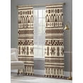 thumbnail image 4 of Boho Sheer Curtains 84 Inch Length 2 Panels Set, Beige Brown Traditional Ethnic Geometric Motifs Voile Window Treatment Rod Pocket Curtains Sheers Drapes for Bedroom/Living Room/Kitchen 52"x84"x2, 4 of 7