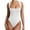 White, variant on MecTo Women’s Sexy Sleeveless Shapewear Bodysuit White Square Neck Double Lined Thong Outfits