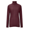 thumbnail image 5 of BLVB Womens’ Turtleneck Pullover Cable Long Sleeve Basic Soft Sweater Solid Color Fall Winter Trendy Knit Tops, 5 of 6