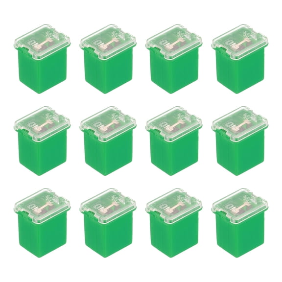 12 Pcs Low profile Car Fuses,32V DC 40A Box Shaped Cartridge Fuse Automotive