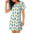 thumbnail image 2 of Naloa Cute Turtle Print Women Nightgowns,Womens Loungewear,Short Sleeve Sleepwear,Comfy Ladies Nightdress, 2 of 6