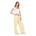thumbnail image 3 of Forever 21 Women's Butter Yellow Athleisure Low-Rise Jogger, Wide-Leg, S, 3 of 6