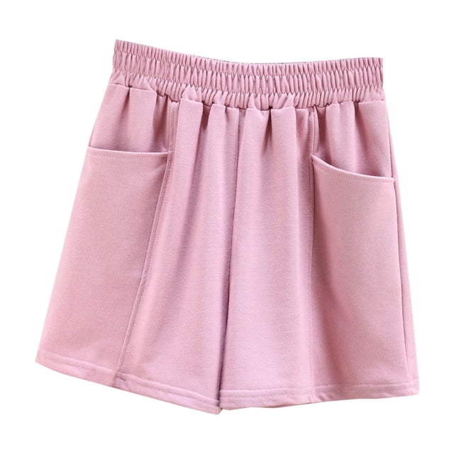 FNFYFH Clearance Womens Exercise Loose Fit Solid Color Summer Sport Shorts Quick Dry Running Shorts,Pink