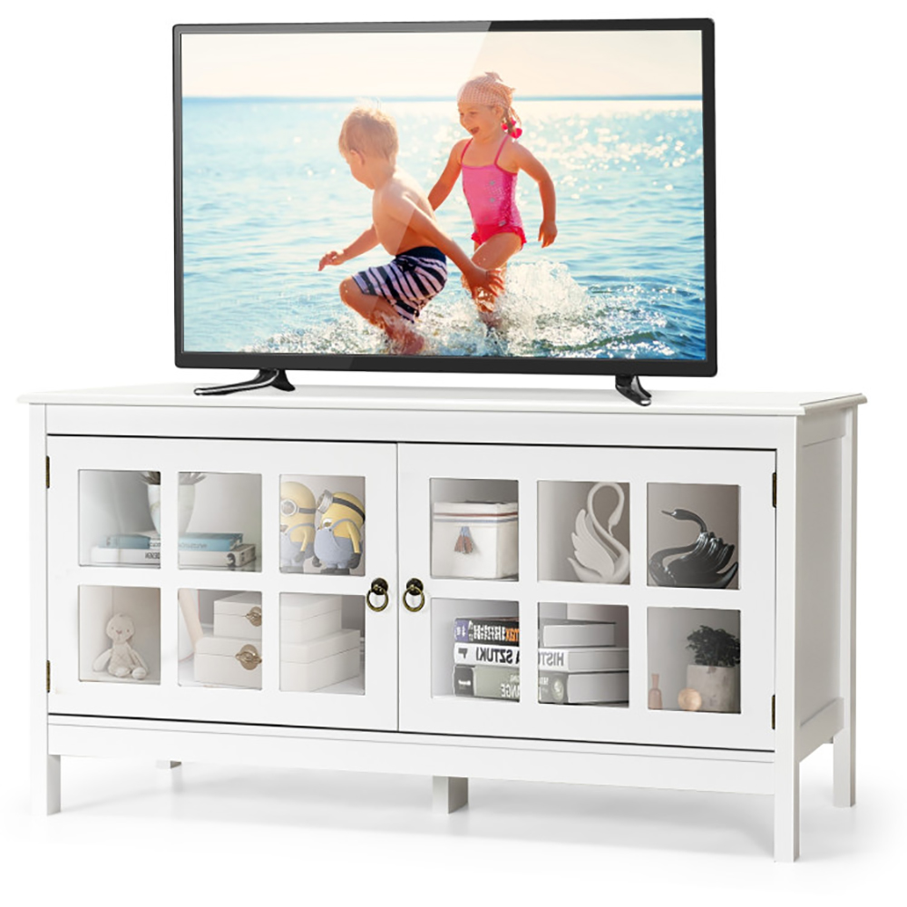 Finihen Modern TV Stand, TV Cabinet, 50 Inch Modern Wood Large TV Stand, Entertainment Center for TV, Media Entertainment Center with Storage, for Living Room, Bedroom, White Finihen Modern TV Stand, TV Cabinet, 50 Inch Modern Wood Large TV Stand, Entertainment Center for TV, Media Entertainment Center with Storage, for Living Room, Bedroom, White