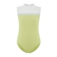 thumbnail image 3 of TTAO Toddler Girls Sleeveless Bodysuit Tumbling Biketards Dance Unitard Gymnastics Ballet Leotard Yellow Green 5-6, 3 of 5