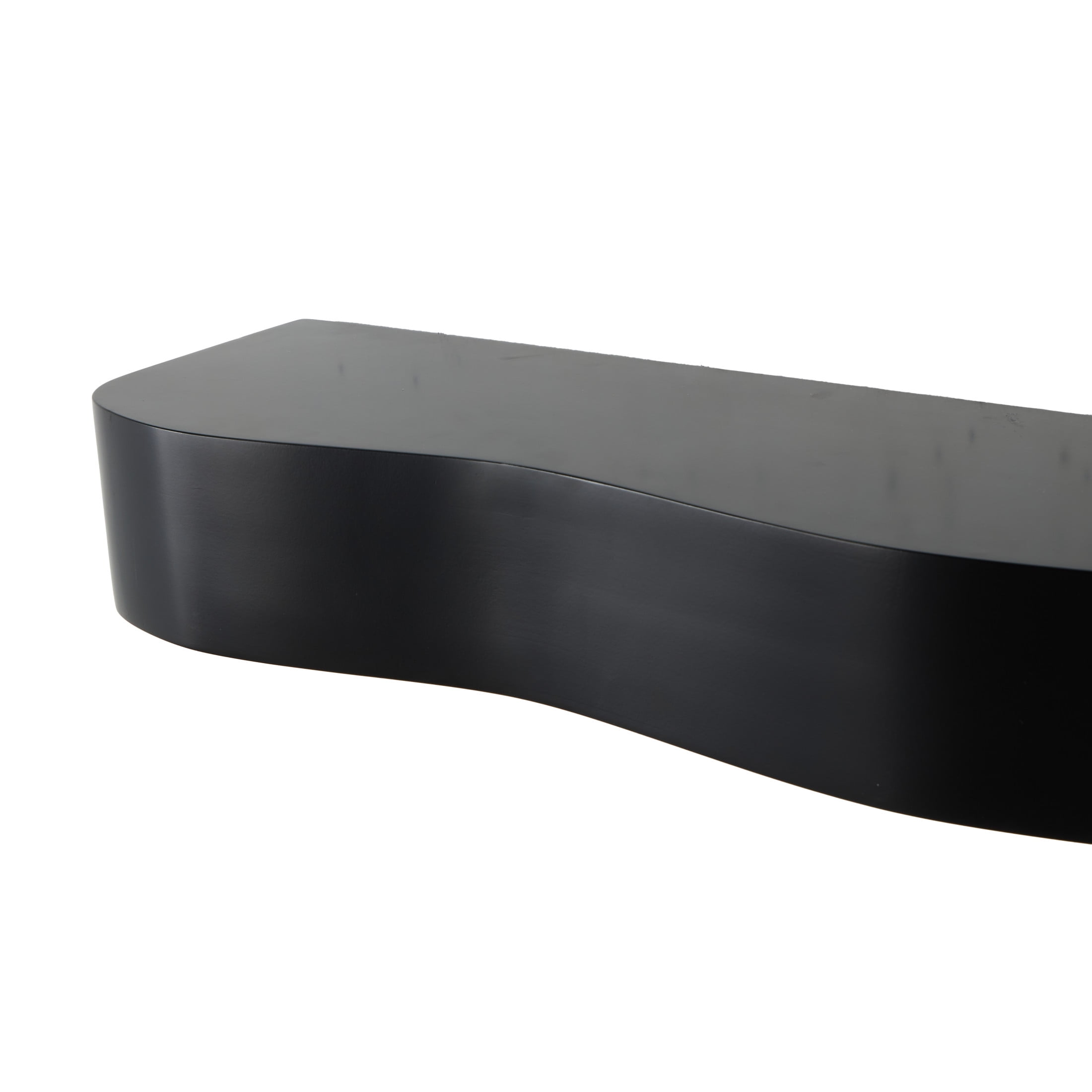 DecMode 48" x 8" Handmade 1-Tier Black Wall Shelf