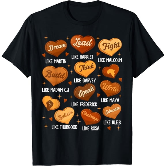 Black History Month Black Leaders African American Teachers T-Shirt Tee