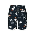 thumbnail image 5 of PAYOHTO Boy Swim Trunks Large Size 14-16 Teens Boy Beach Board Shorts Space Rocket Planet Quick Dry Bathing Suit Swimwear, 5 of 9
